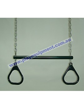 Trapeze Bar with Triangle Grips and Chains GREEN