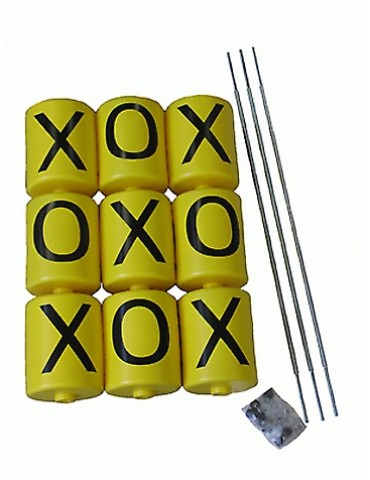 Yellow Spinners with Black X & O with rods